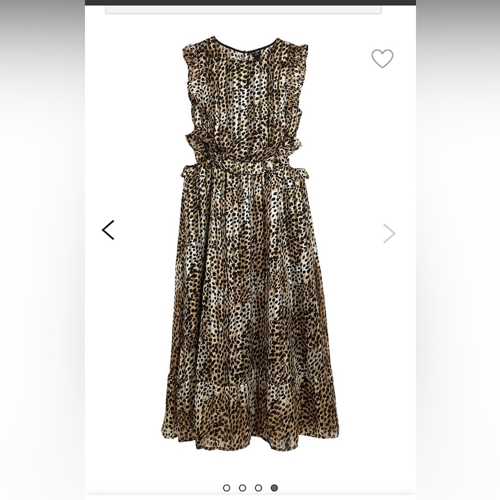 NWT River Island leopard maxi dress with ruffles and cut out sides